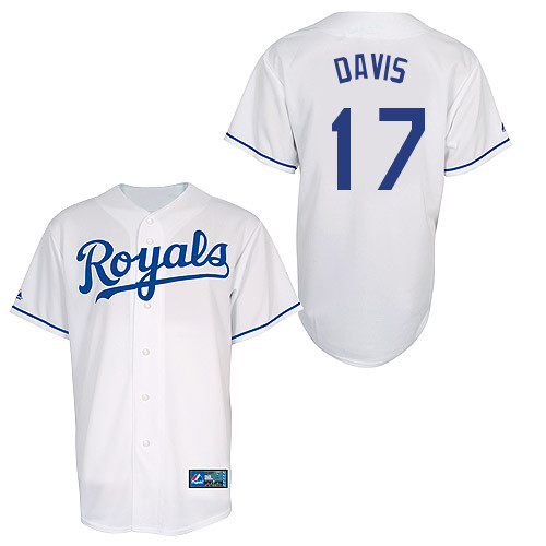 Wade Davis #17 Youth Baseball Jersey-Kansas City Royals Authentic Home White Cool Base MLB Jersey